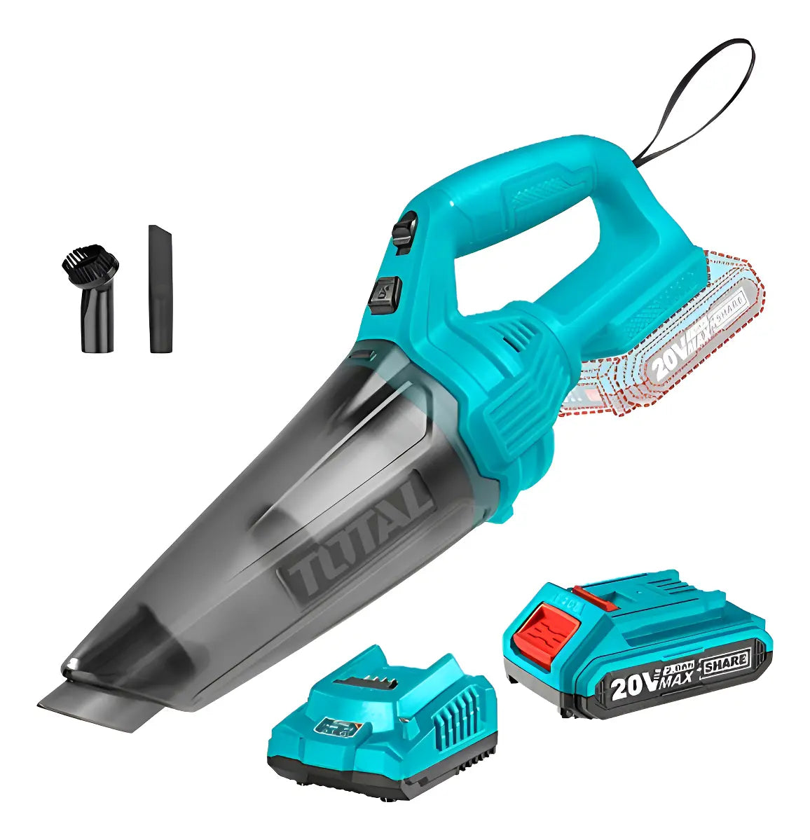 Aspiradora Inalámbrica Total 20V + 2 Baterías | Potente, Liviana y Fácil de Usar